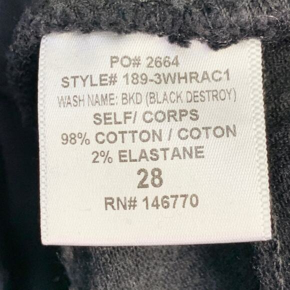 RE/DONE Size 28 Black Cotton Blend Distressed High Waisted Jeans - Picture 6 of 7